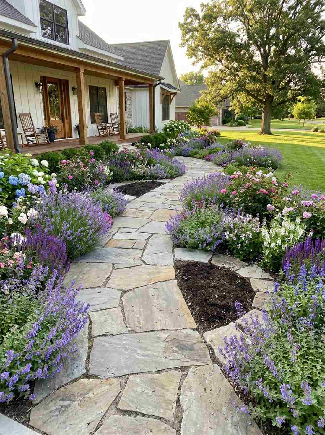 stone path edge border gardens