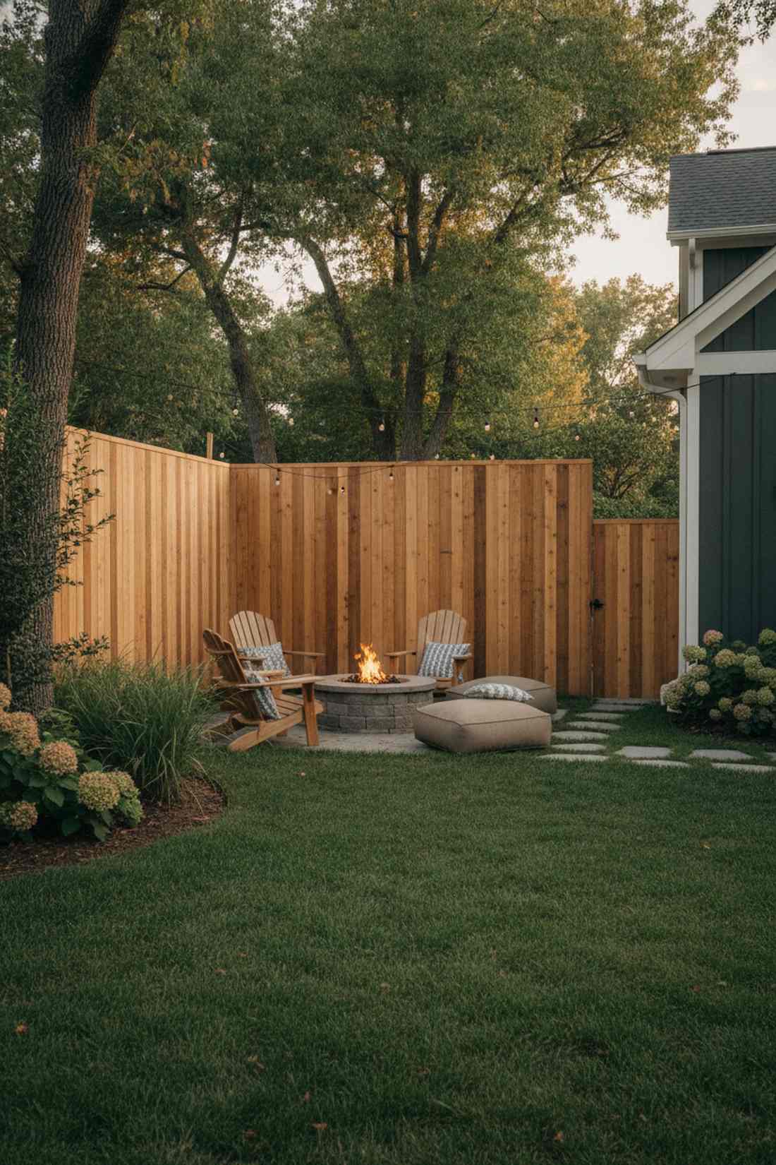 alternating width wood screen