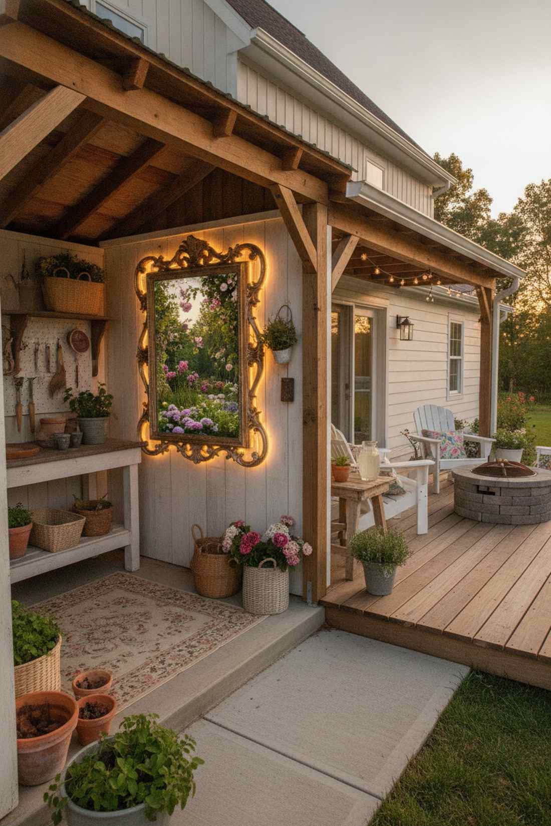 antique mirror frame illumination