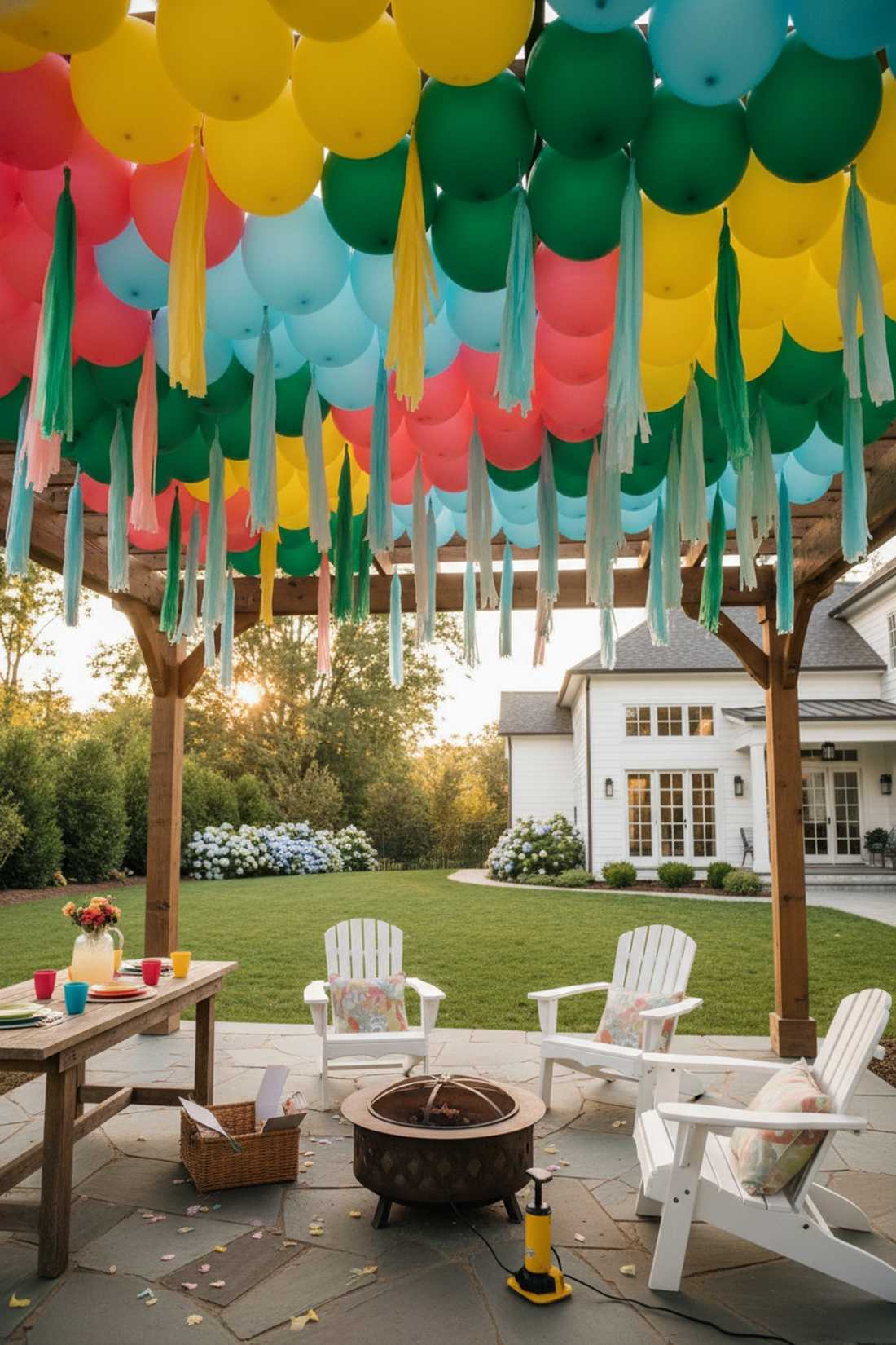 balloon and streamer canopy