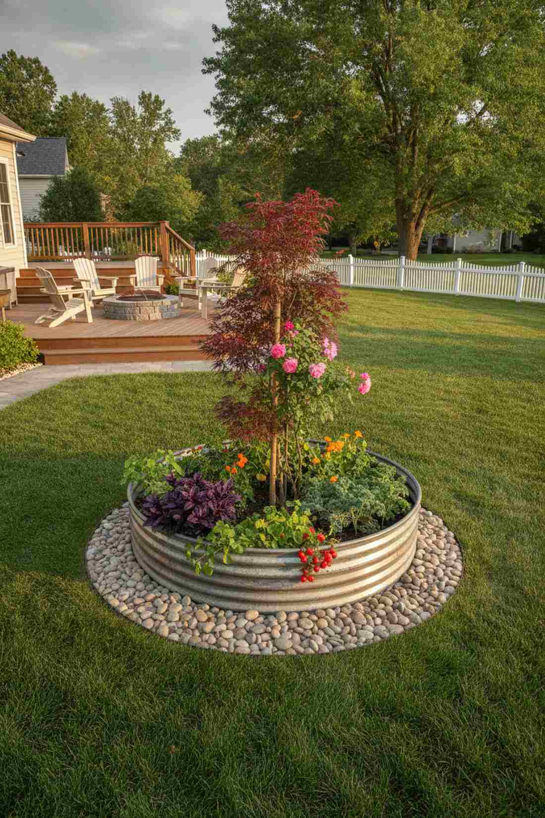 circular central planter