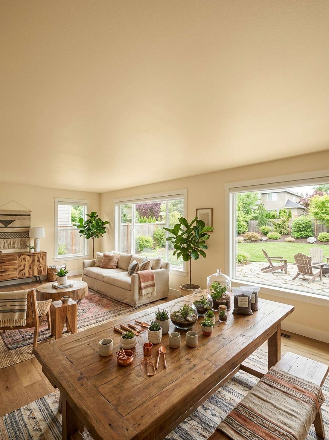cream ceiling treatments