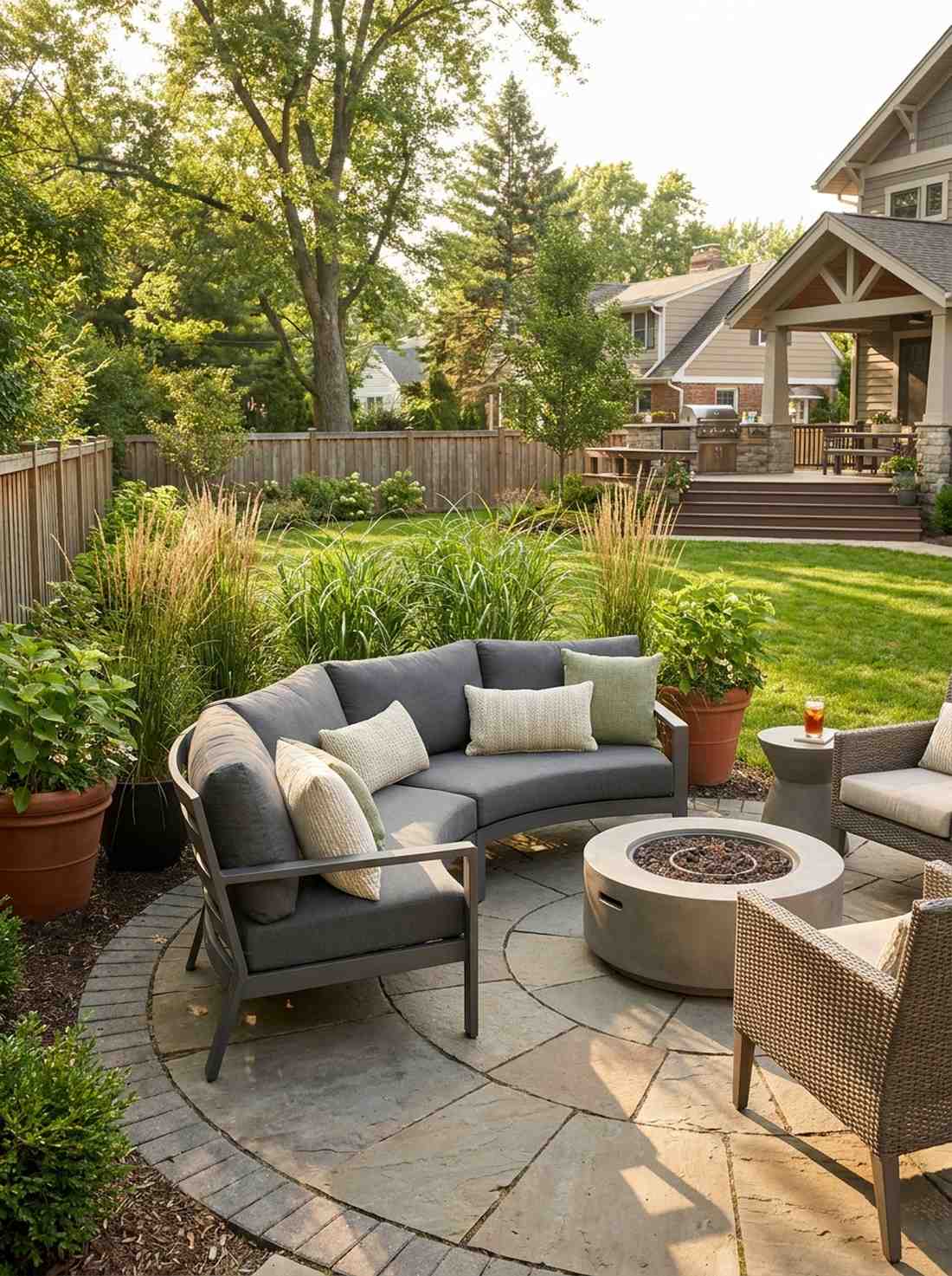 curved loveseat in corner