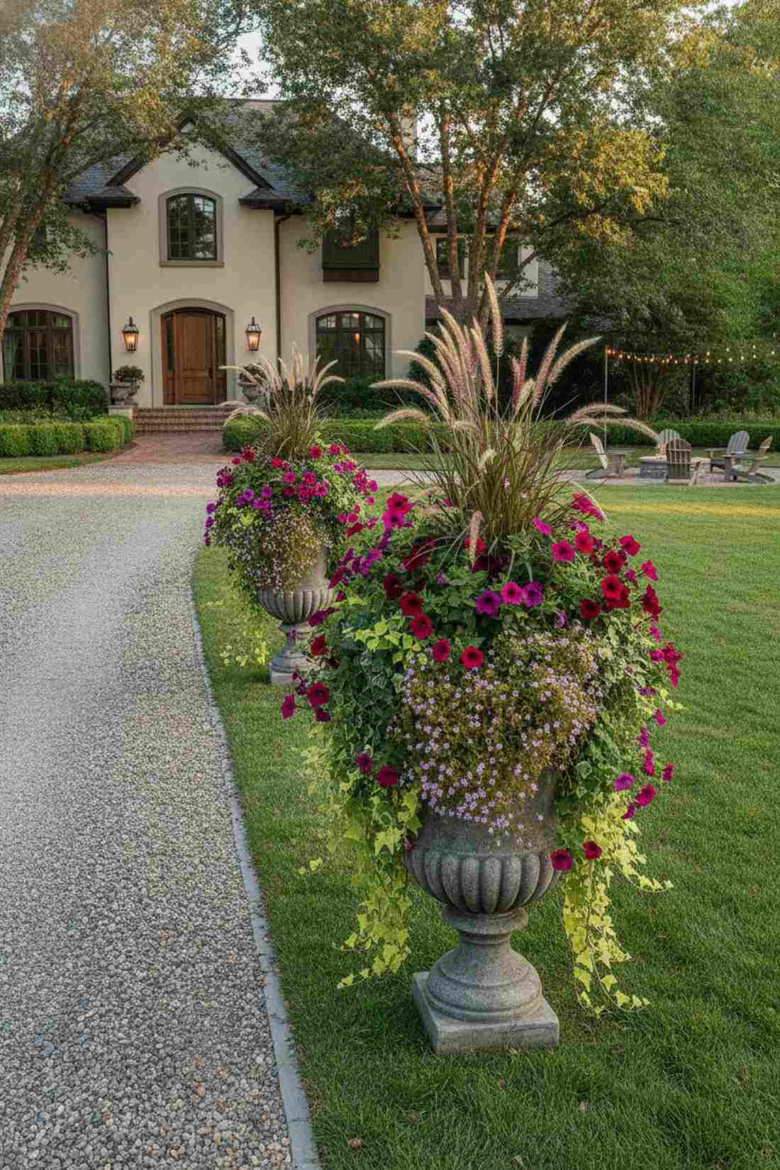 double planted statement urns