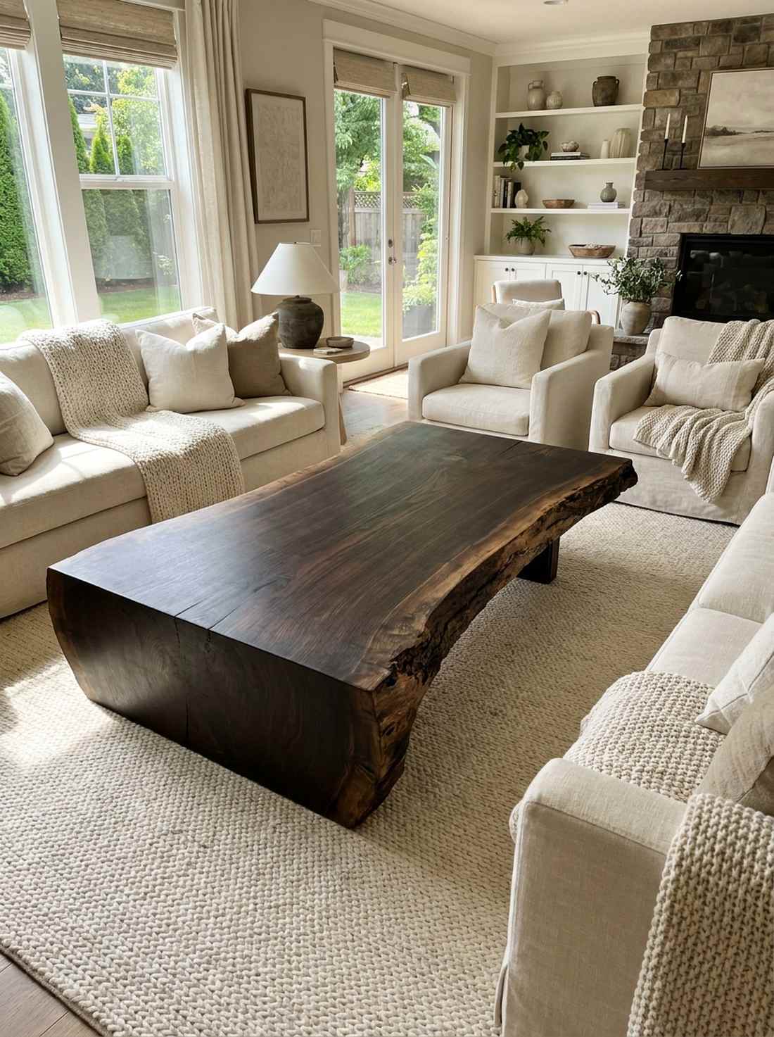 ebony stained wood coffee table