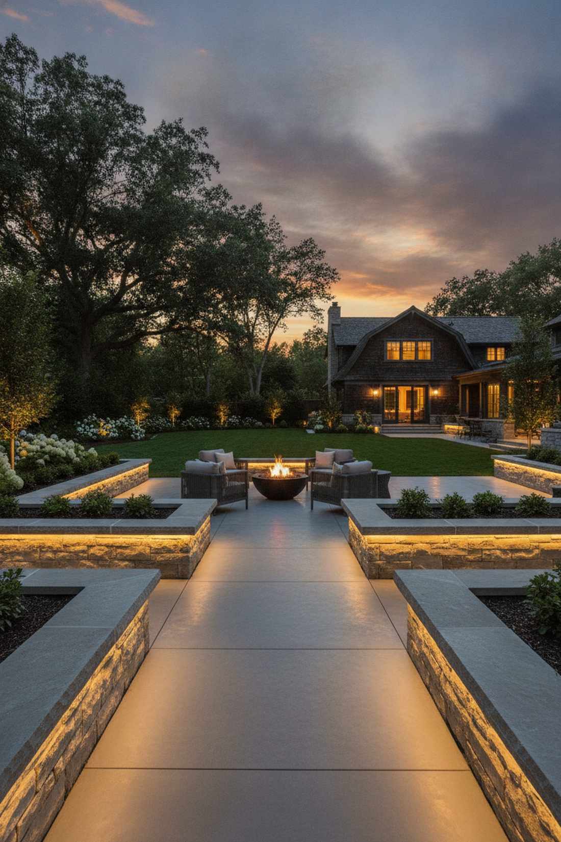edge lit stone borders
