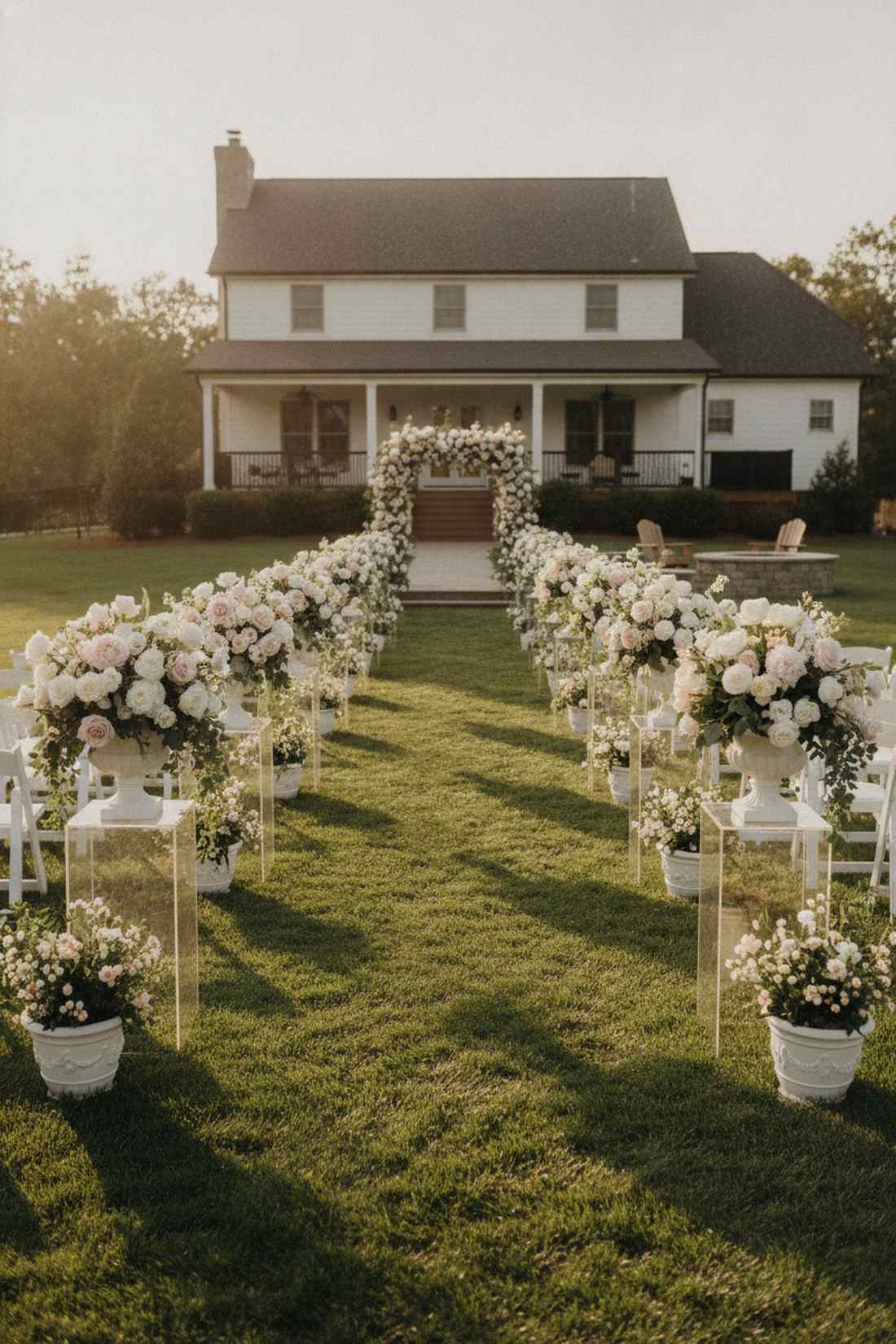 floral colonnade aisle