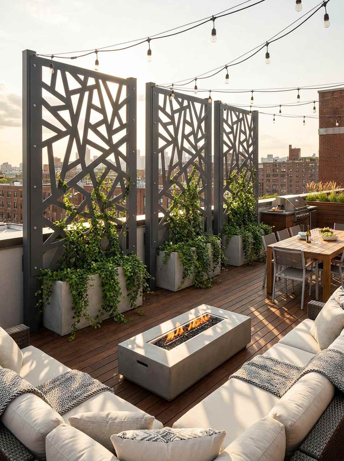 geometric steel breeze panels