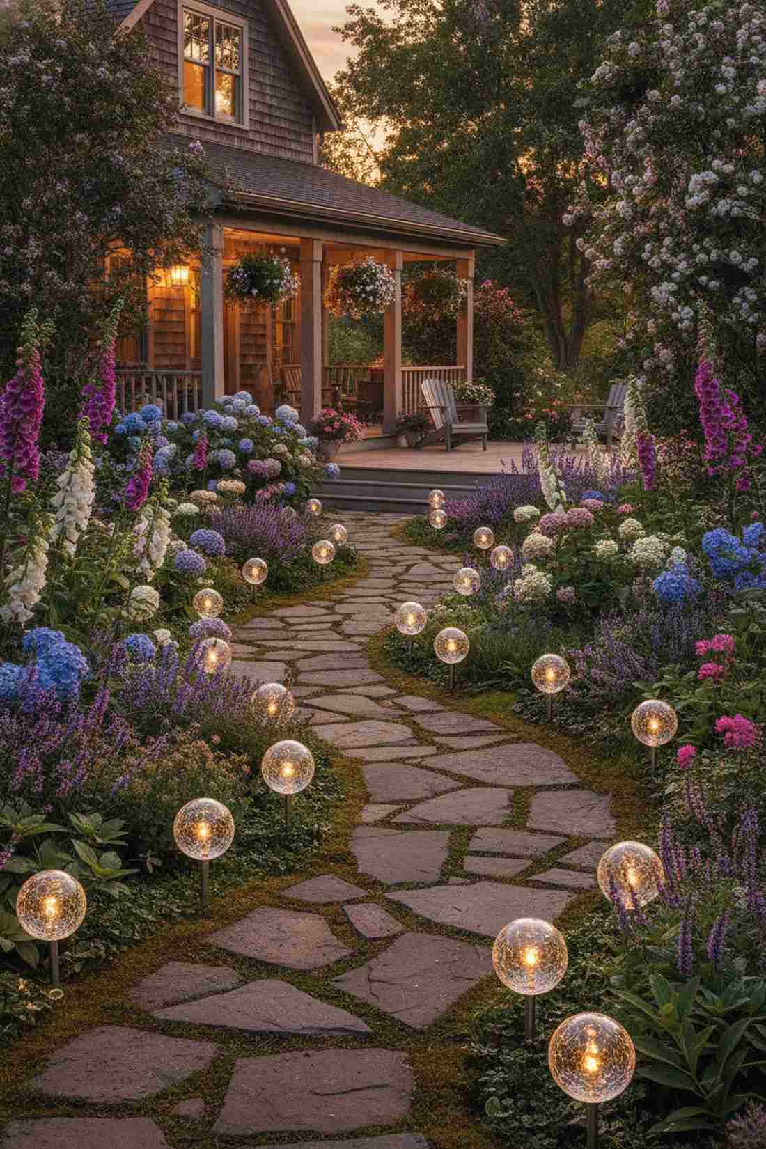 glass globe pathway markers