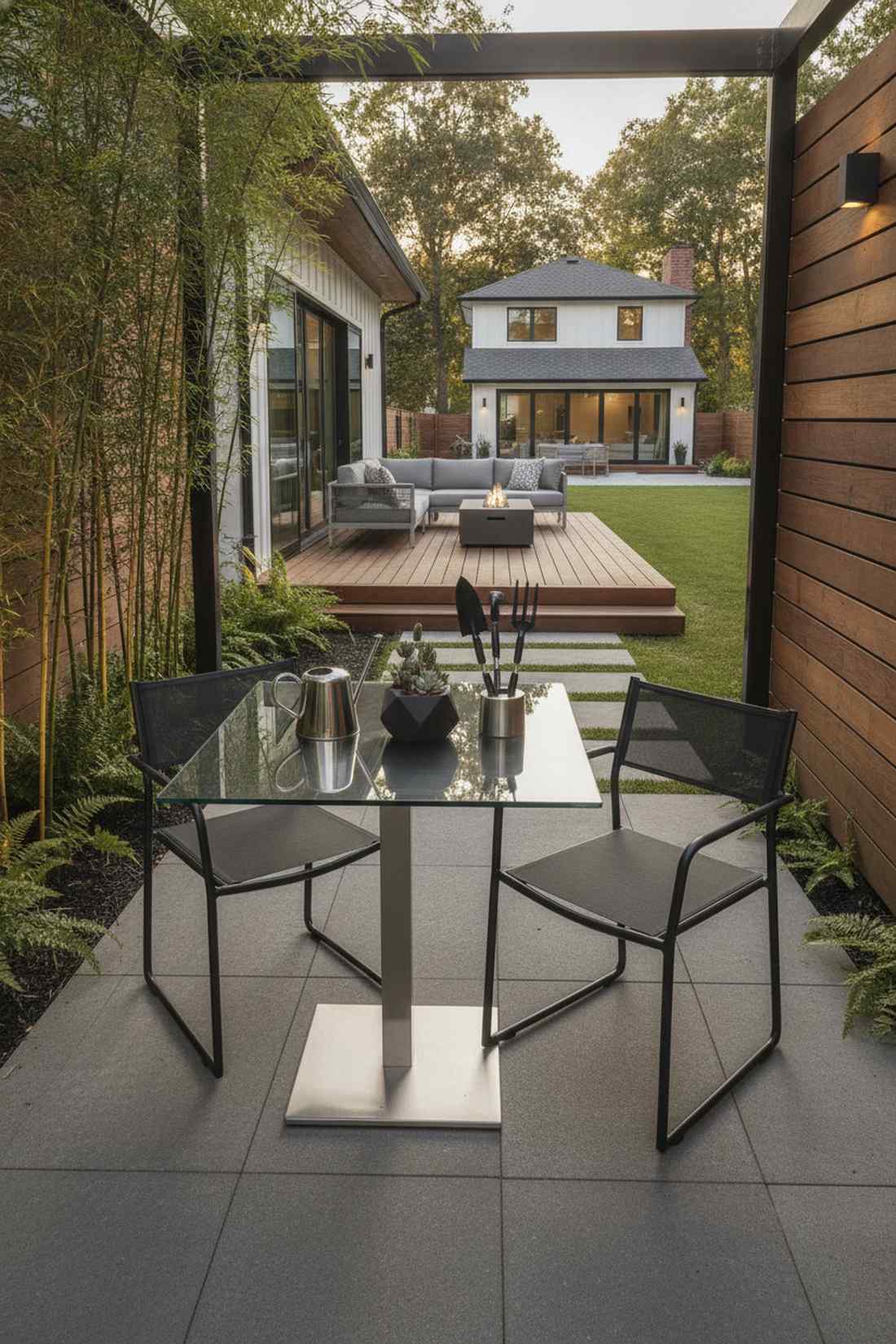 glass top contemporary bistro