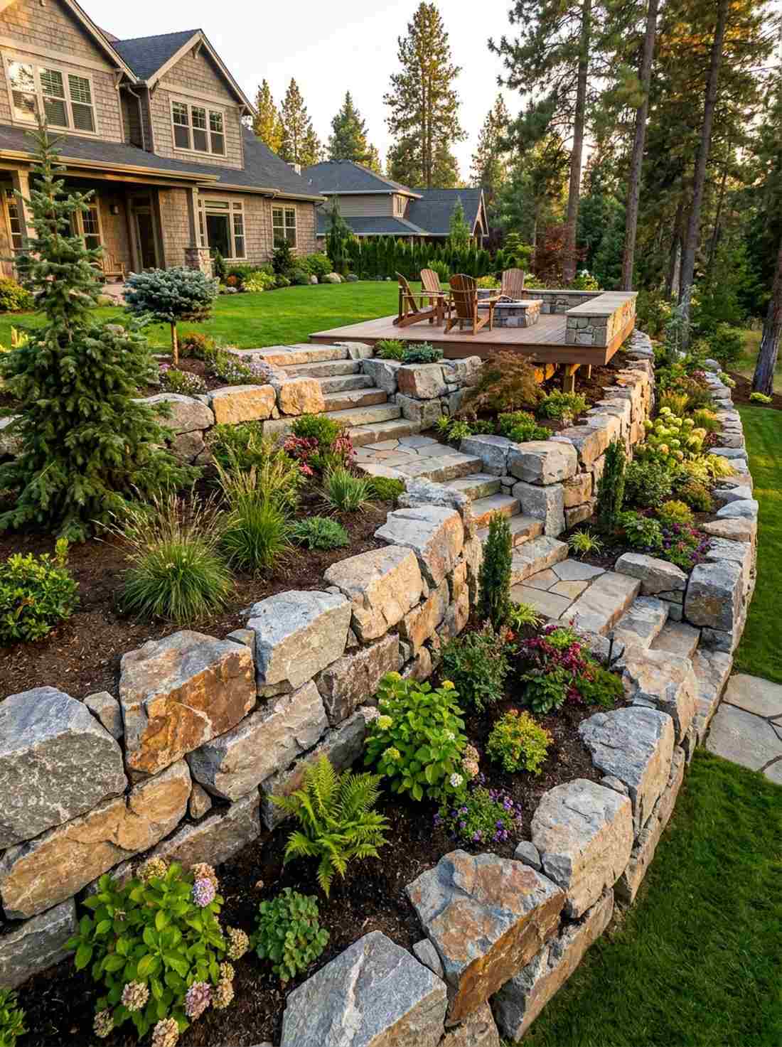 granite retaining bed walls