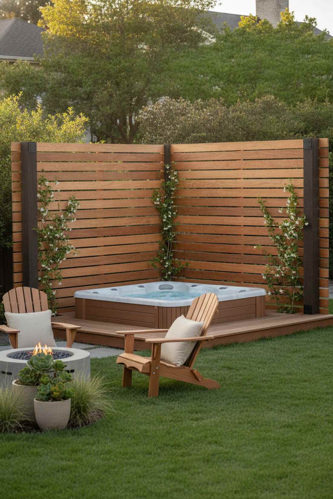 horizontal slat privacy screen