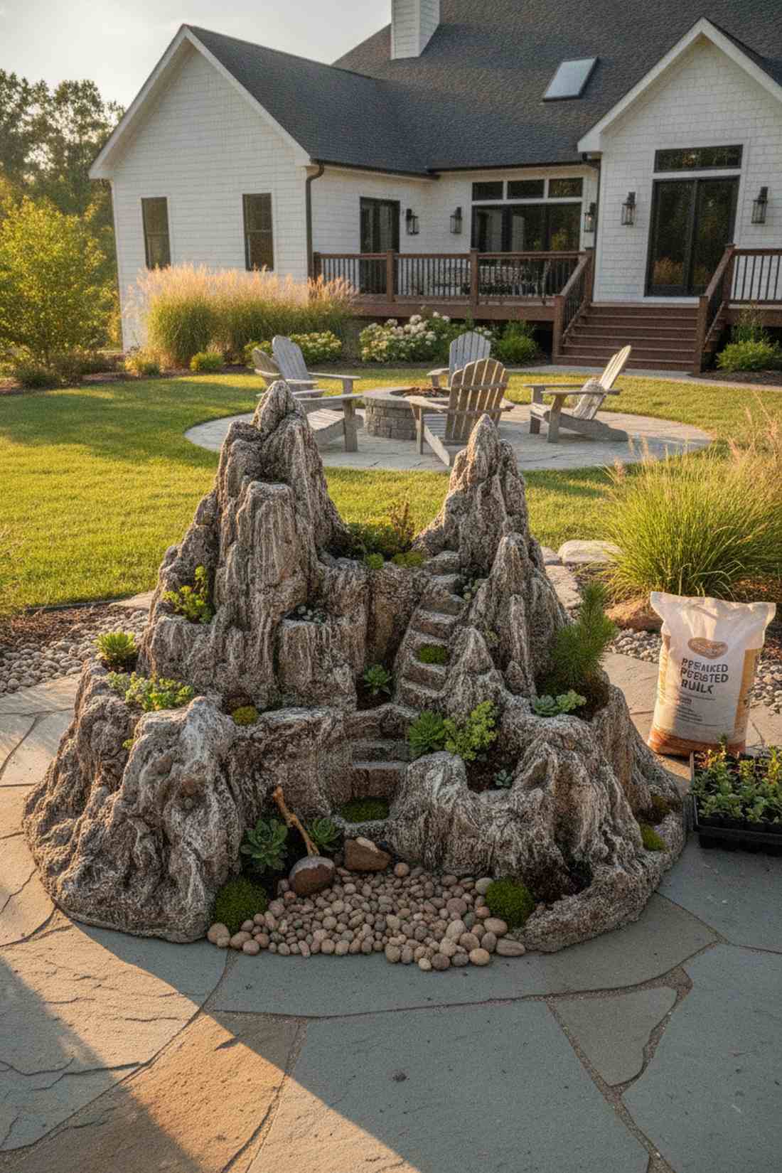hypertufa mountain scene