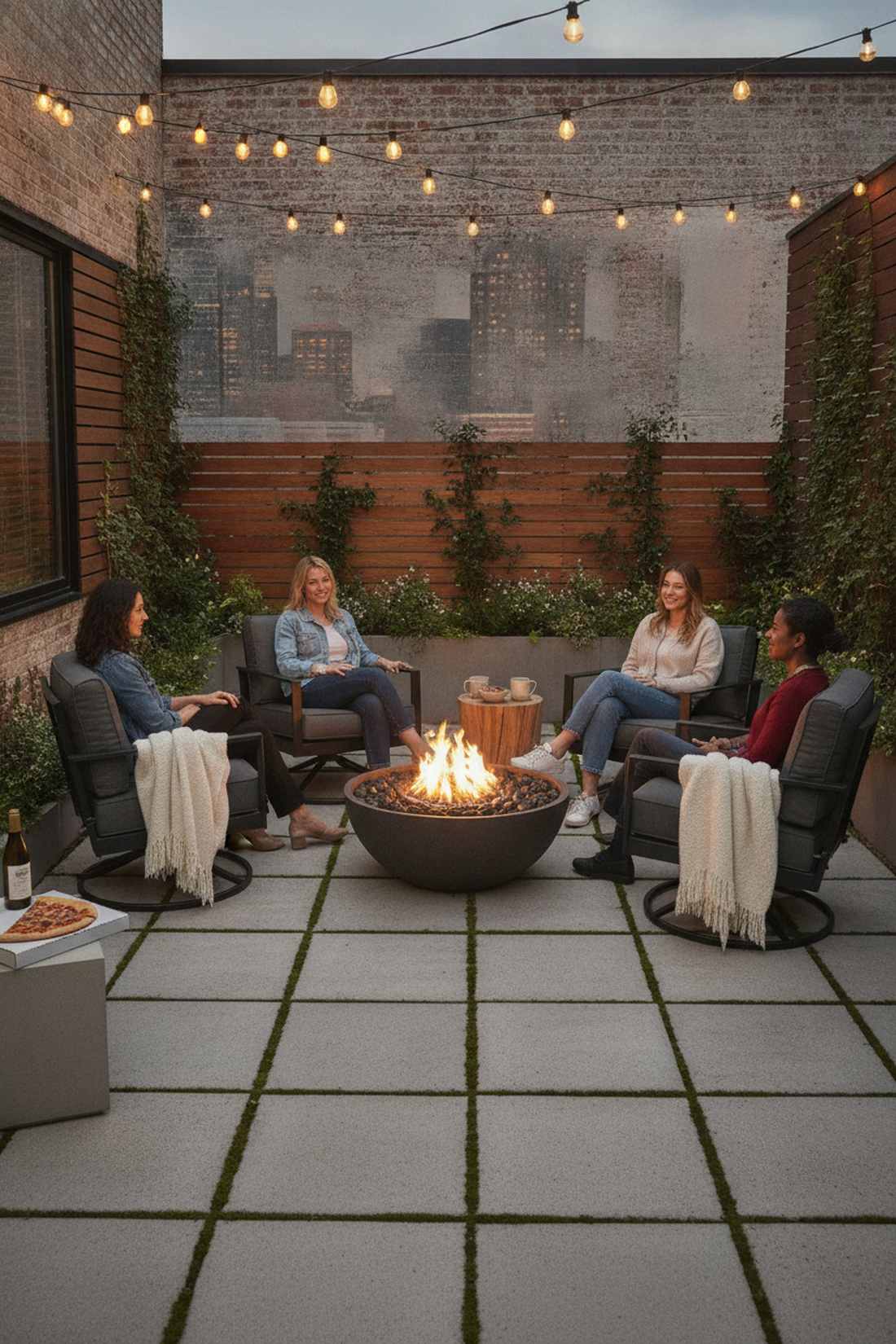 intimate four person cluster