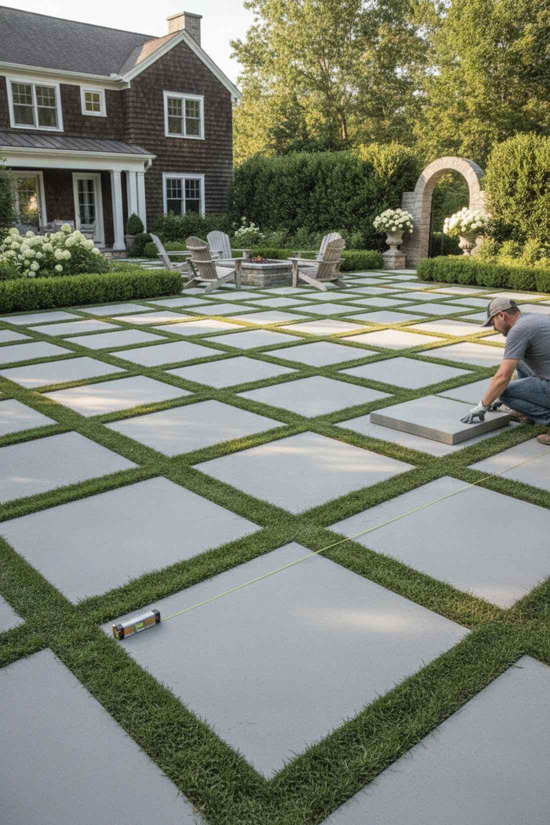lawn checkerboard pattern