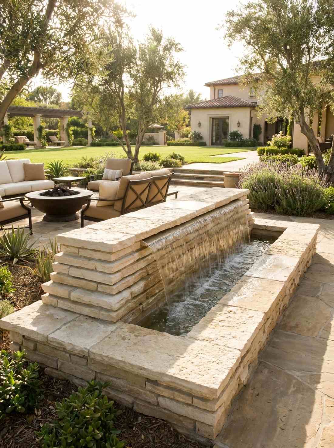 limestone ledge fountain