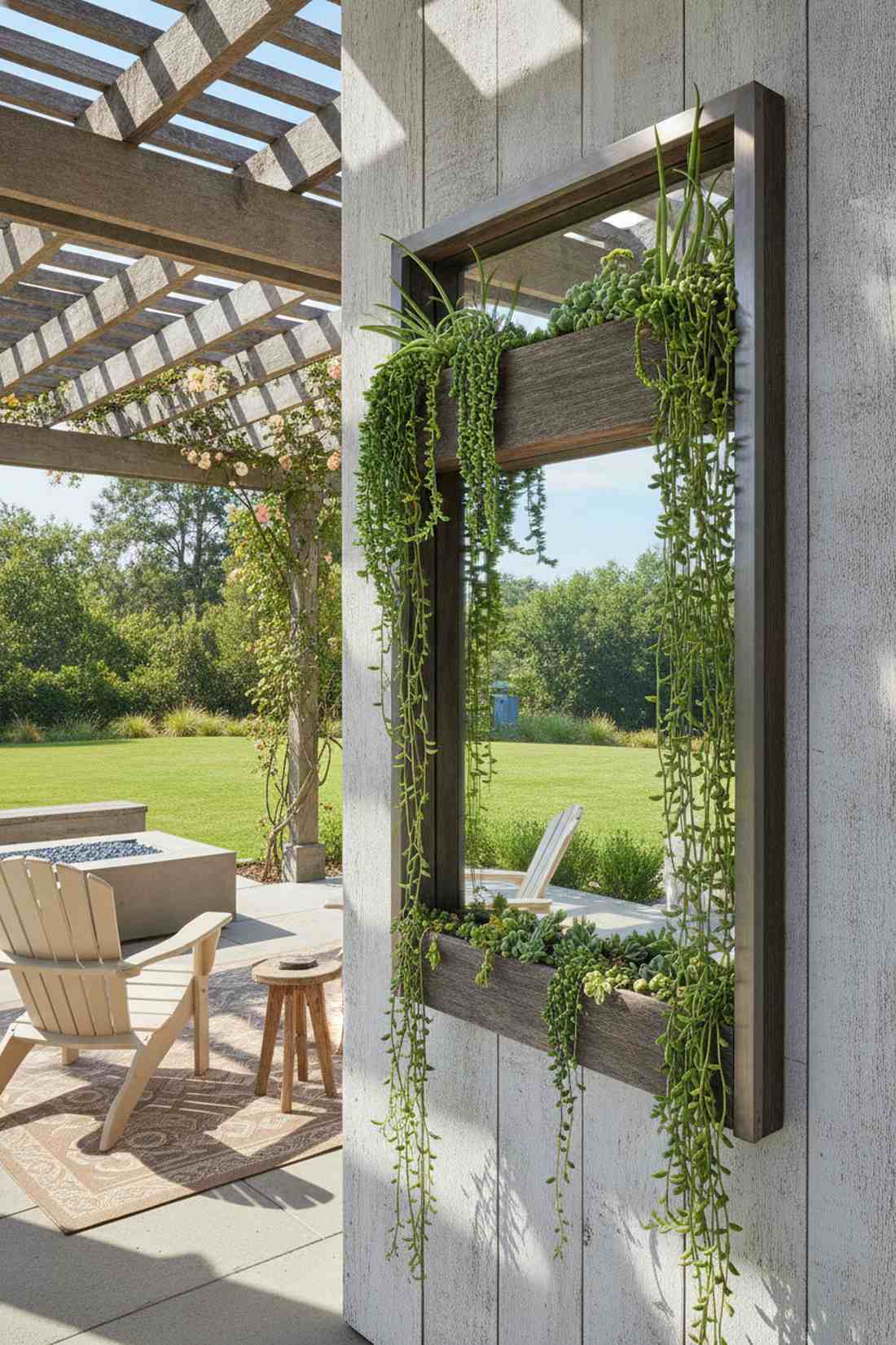 mirror with integrated planter shelf