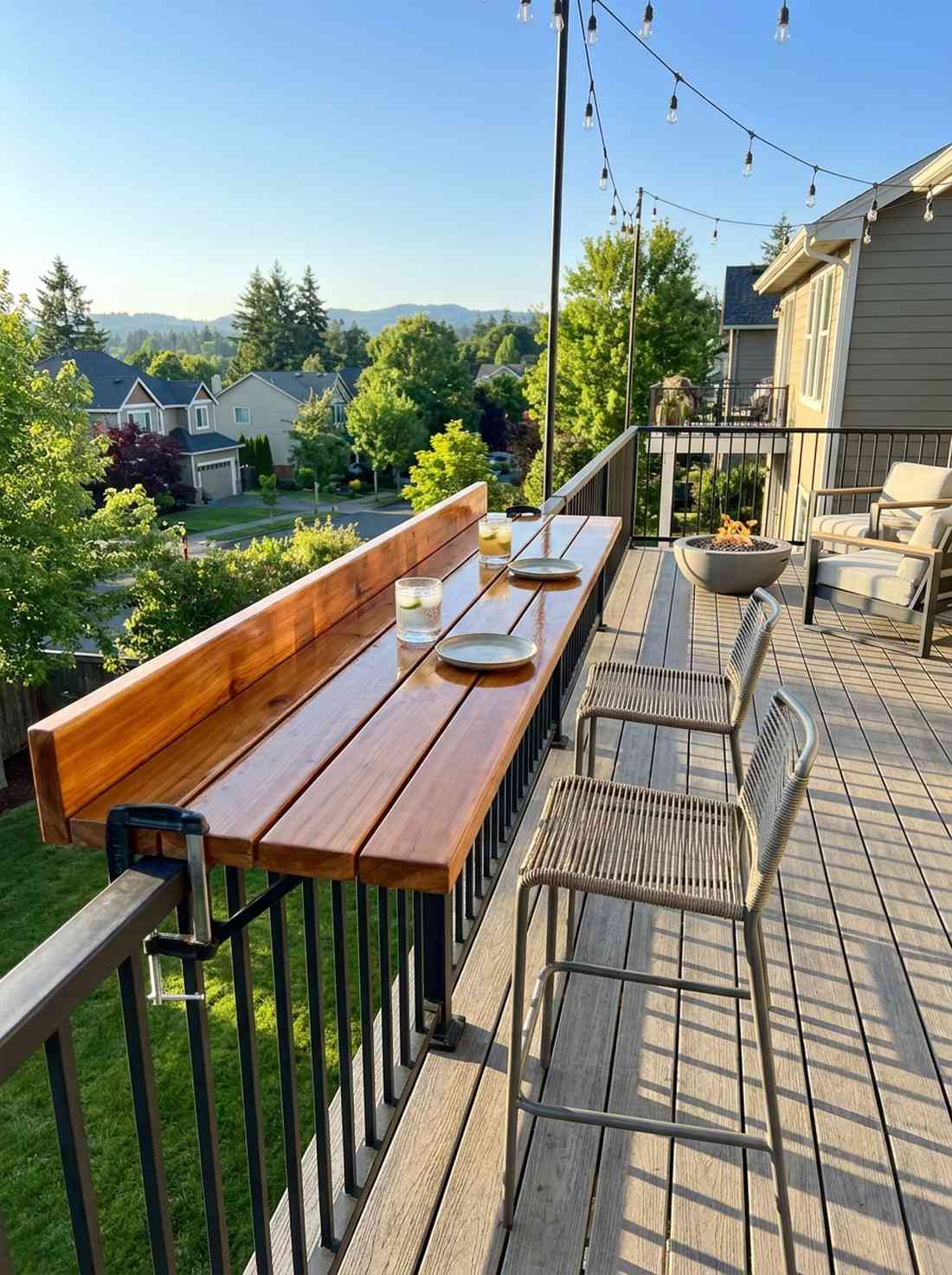 narrow bar height rail table