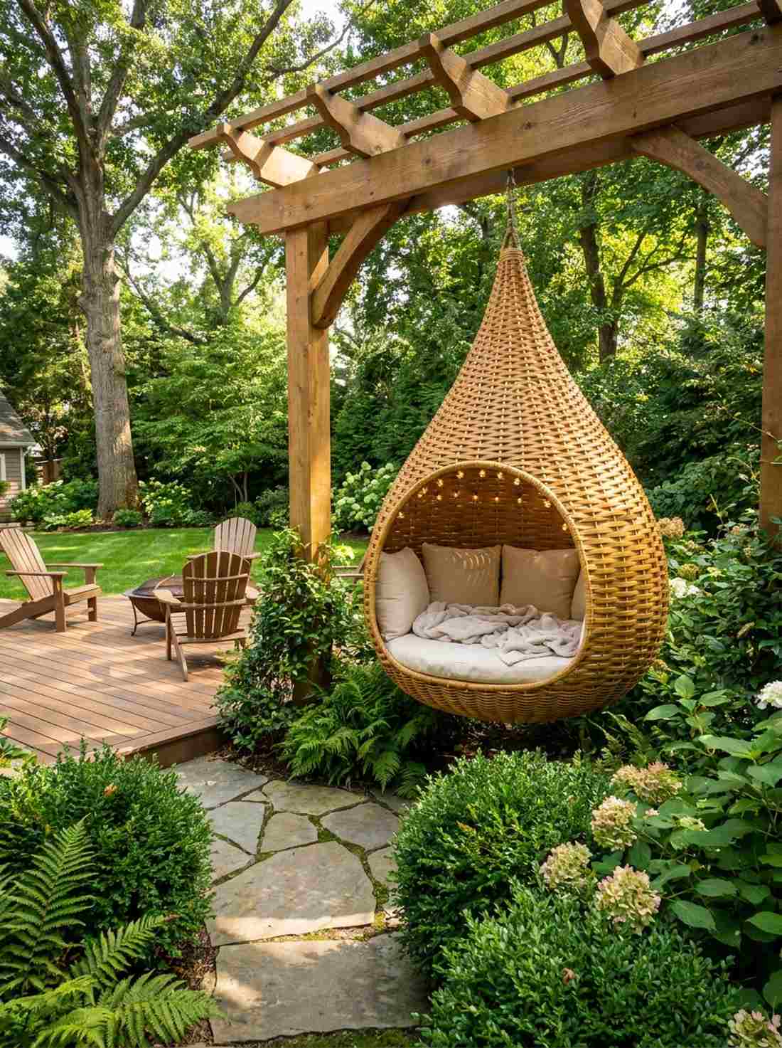 natural wicker hanging pod