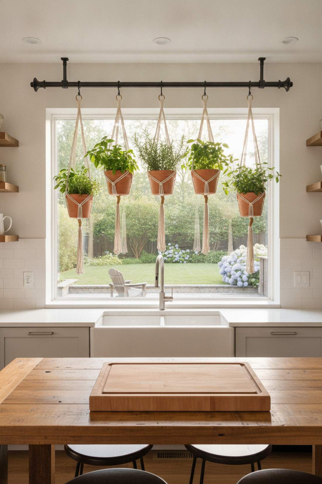 over the sink hanging bar planters