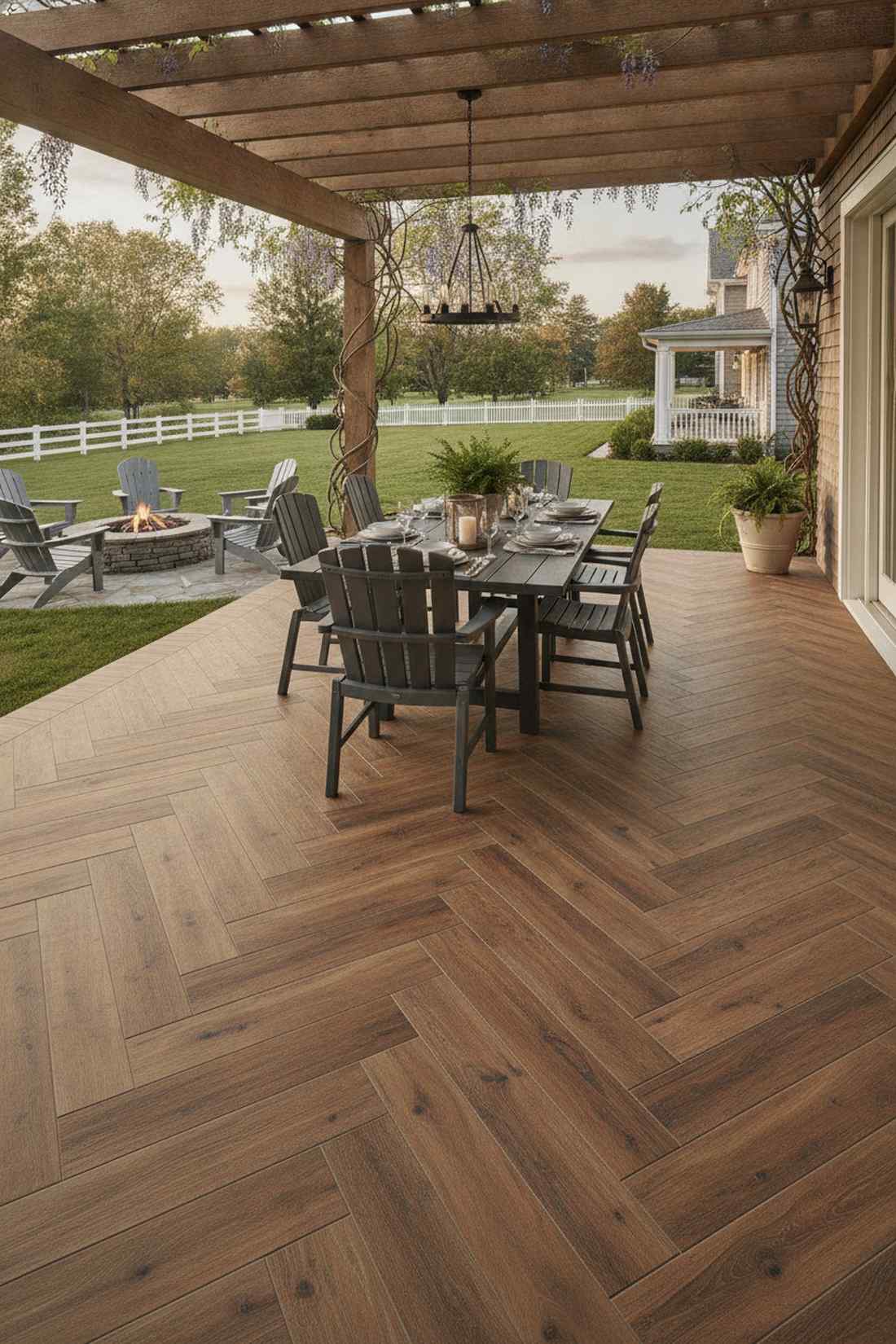 porcelain tile in wood grain patterns