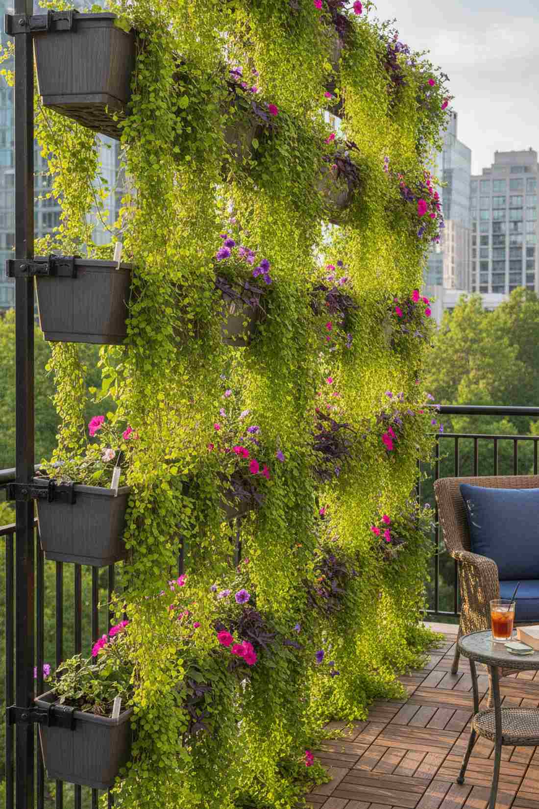 rail mounted cascading garden