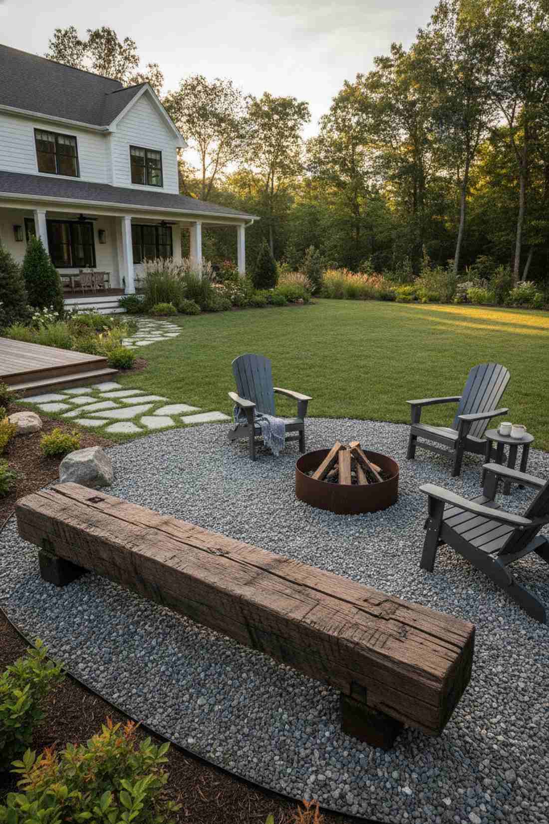 reclaimed timber beam bench