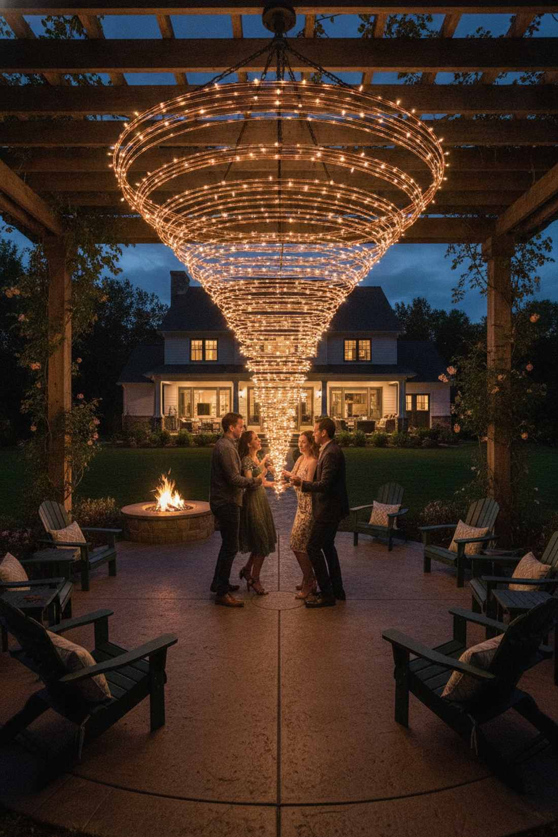 spiral vortex light installation