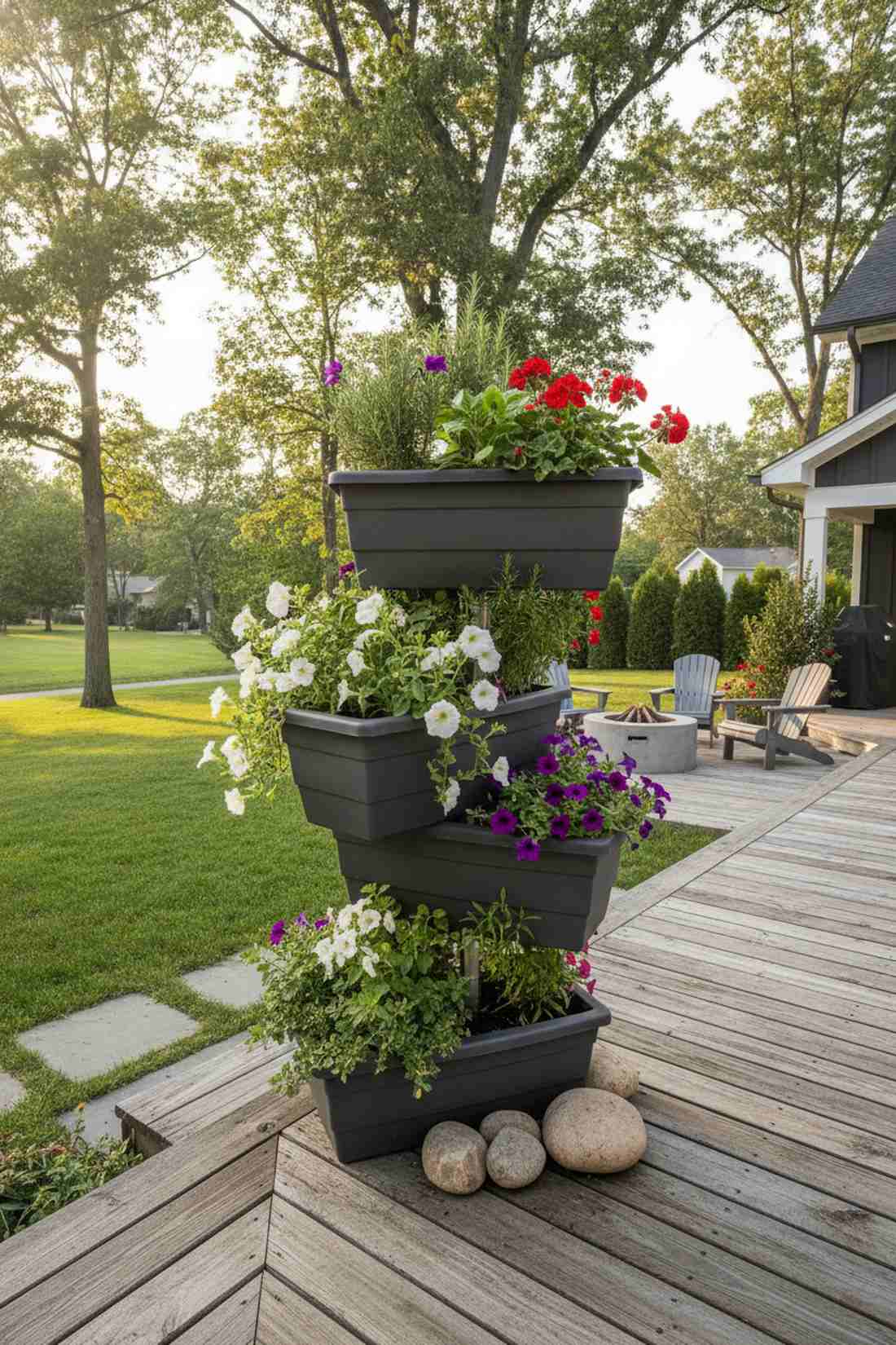 stackable planter box towers