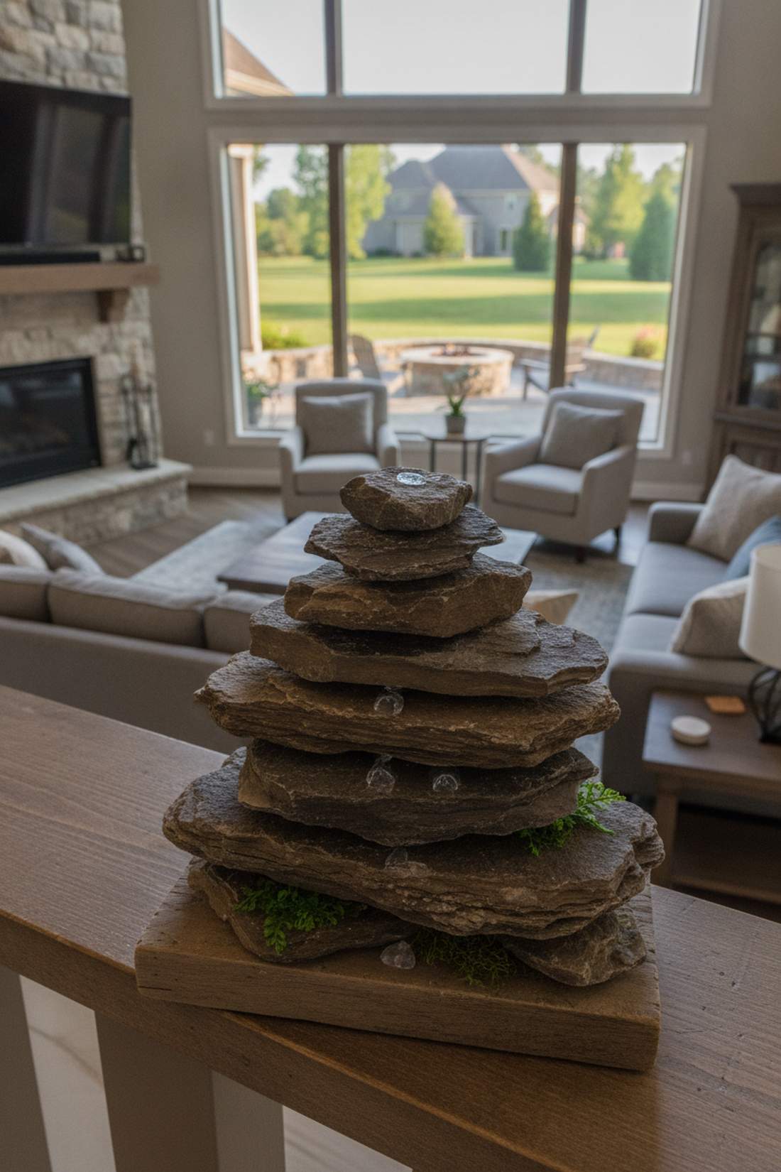 stacked stone mountain representation