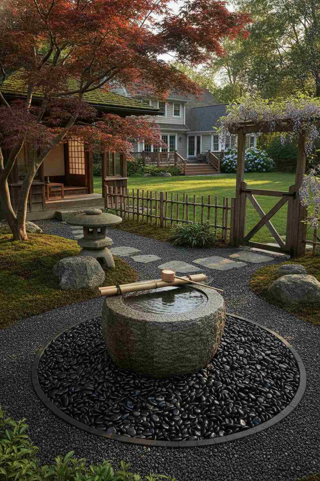 stone water basin tsukubai