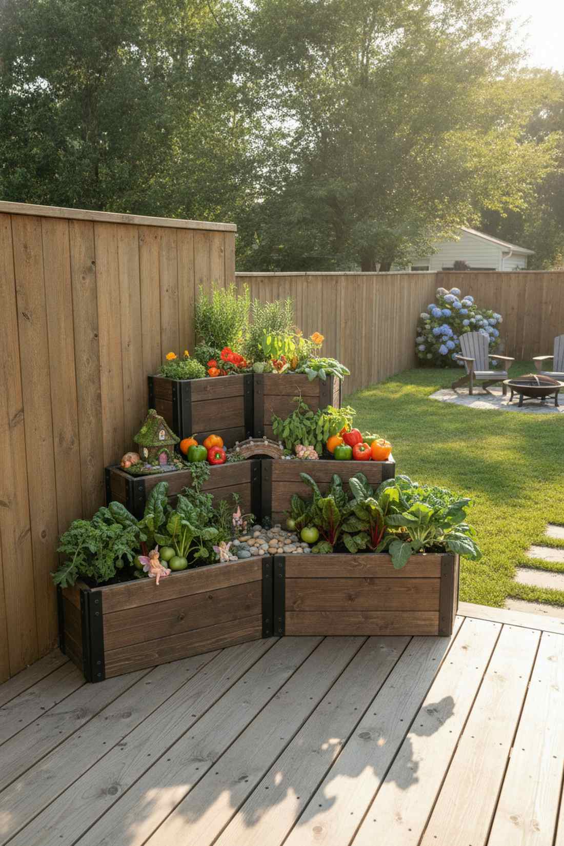 tiered corner veggie tower