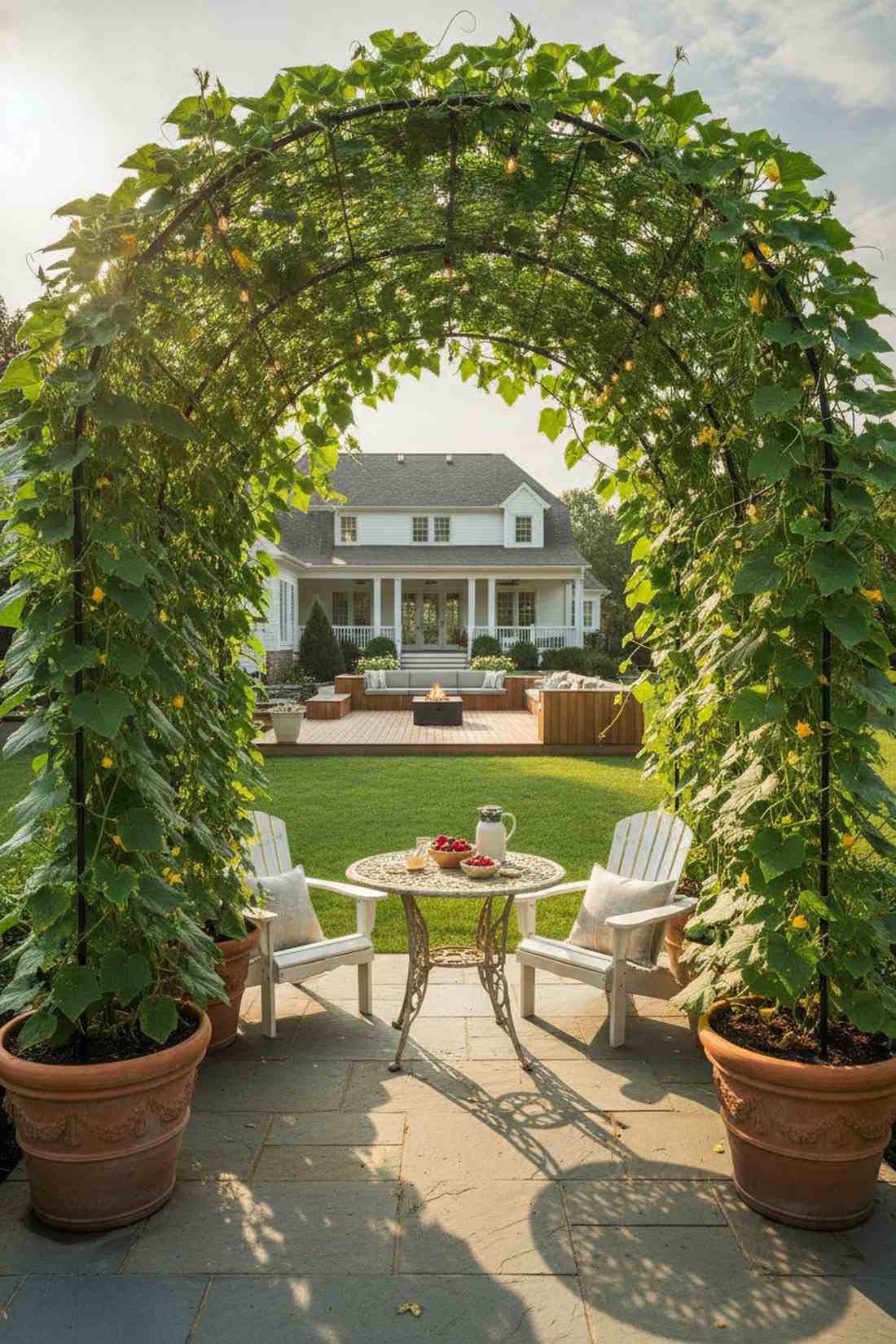 trellis arches for climbing vegetables