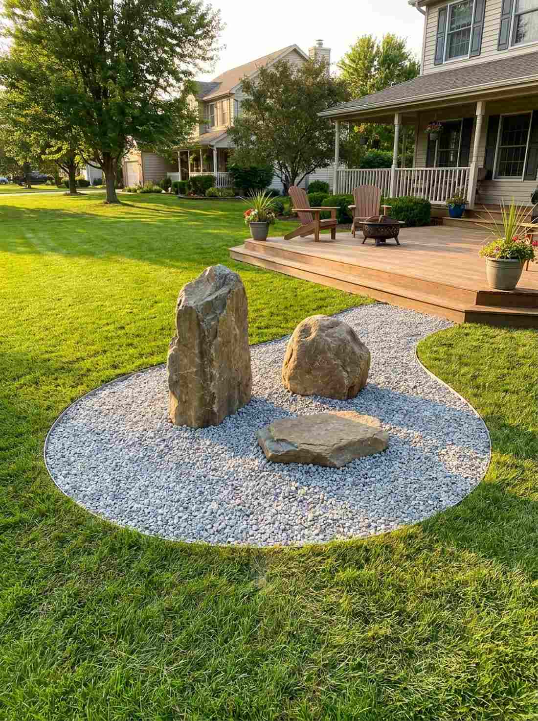 triple stone island arrangement