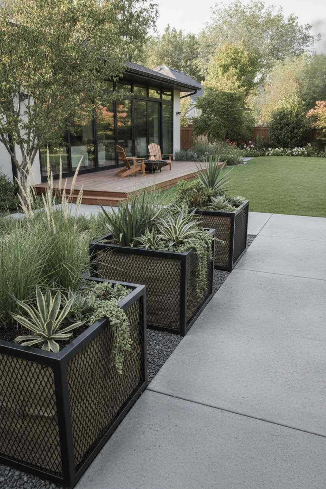 welded steel mesh planters