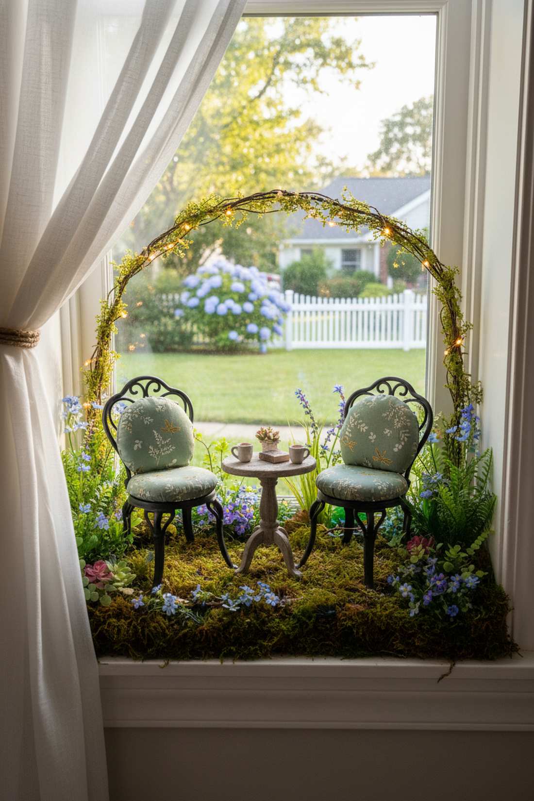 wrought iron chair with cushion