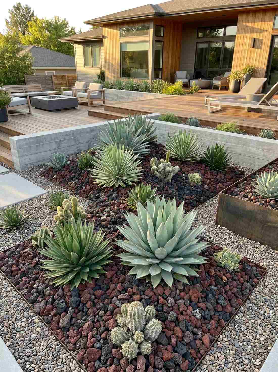xeriscaping with architectural succulents