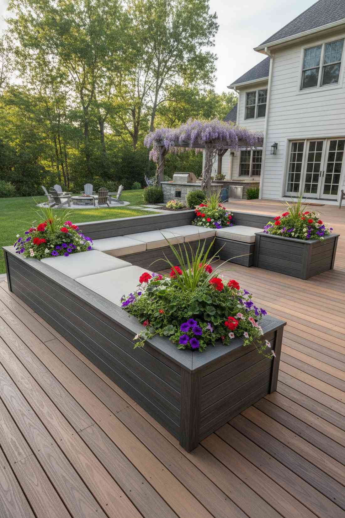 built in planter benches