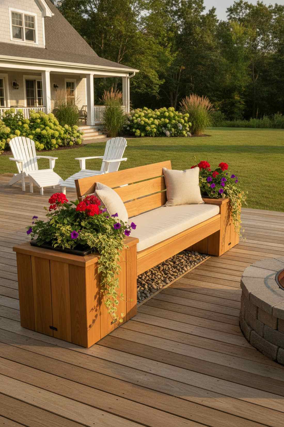 furniture with integrated planters