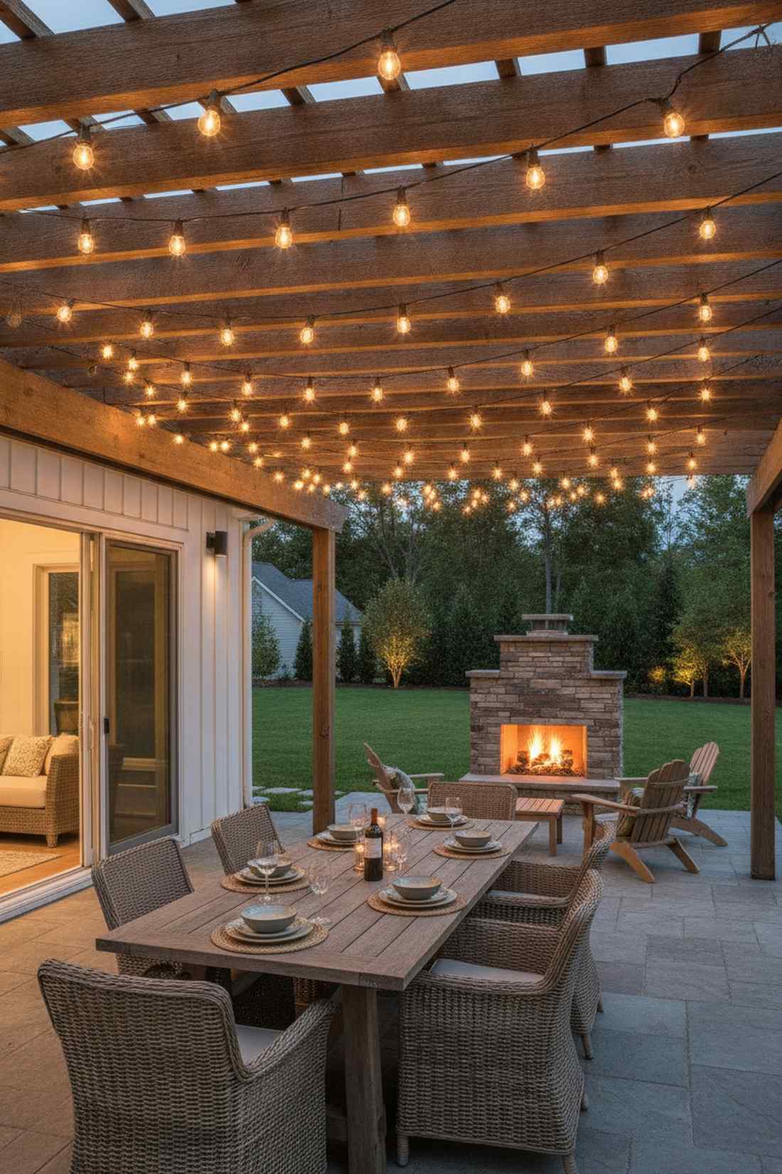 pergola string lighting