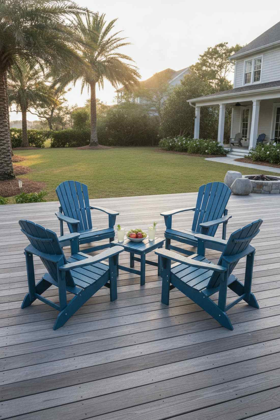 recycled hdpe lumber adirondack set