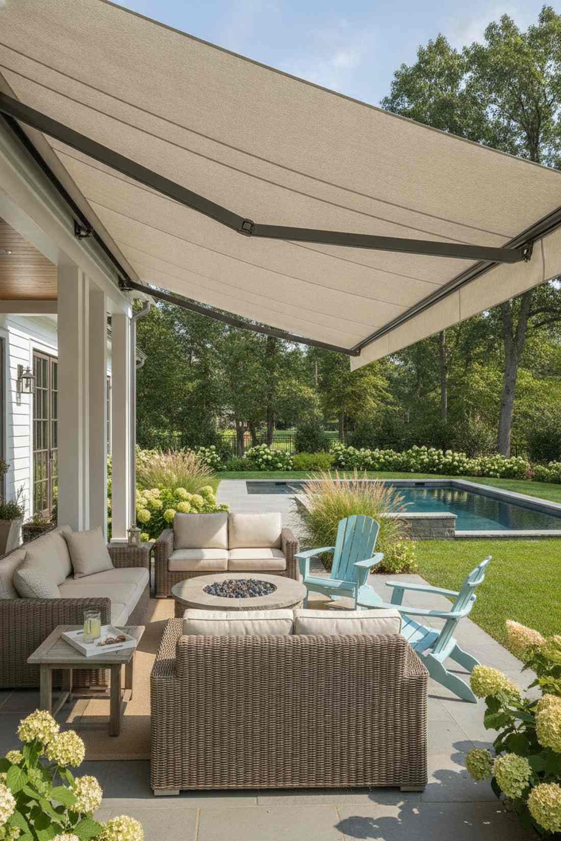 retractable motorized awning