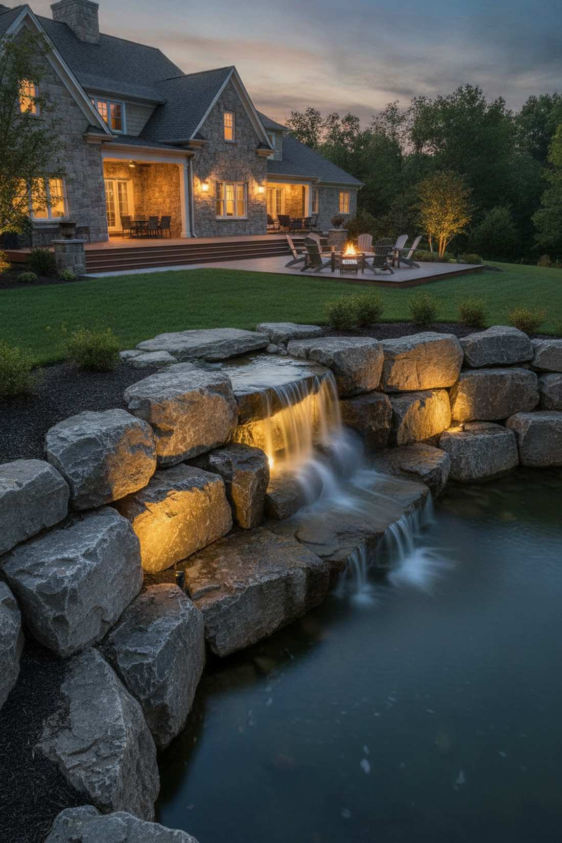 rock formation crevice lights