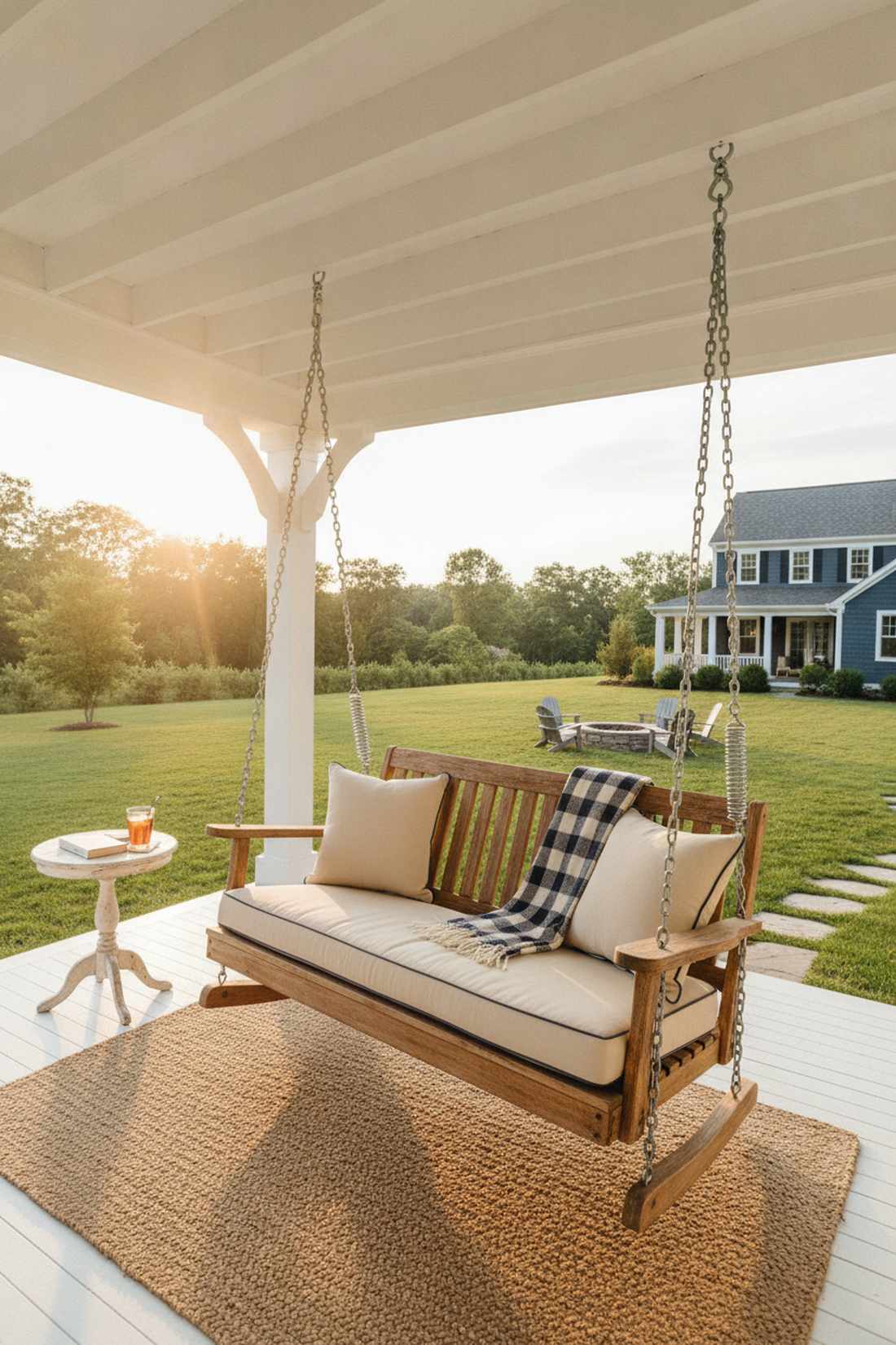 swing bench with chain suspension
