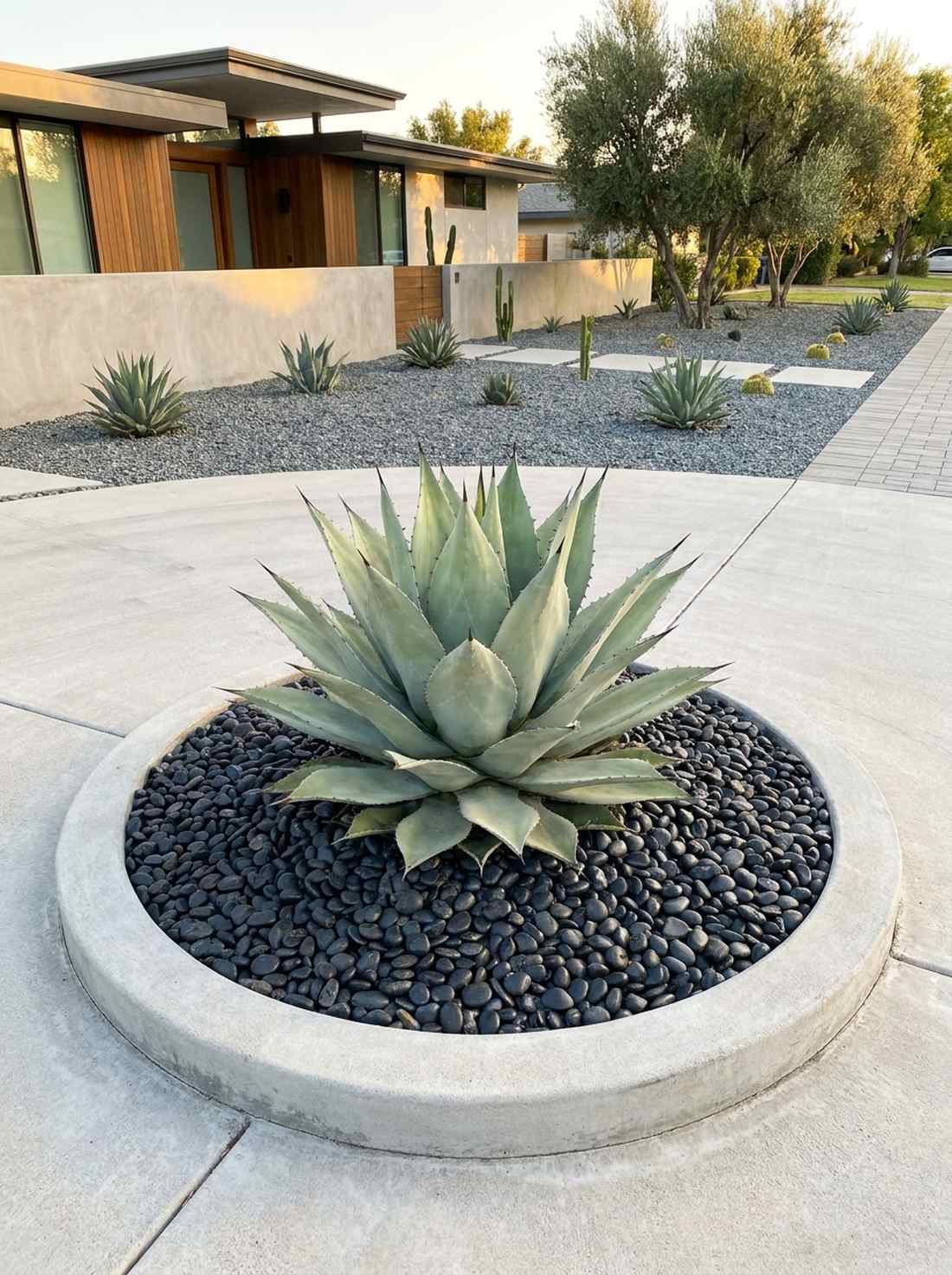 agave gravel garden specimens