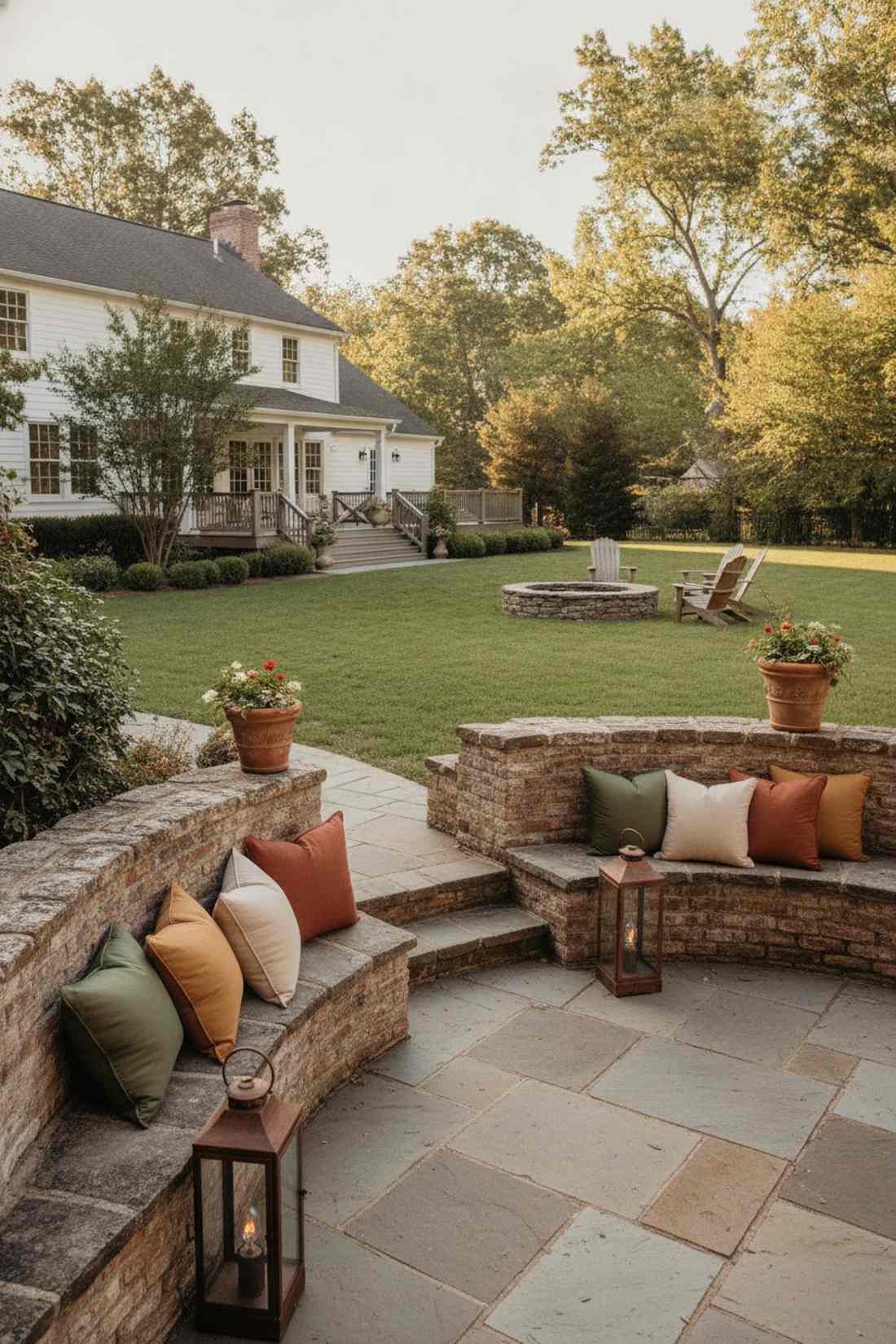 built in stone seating