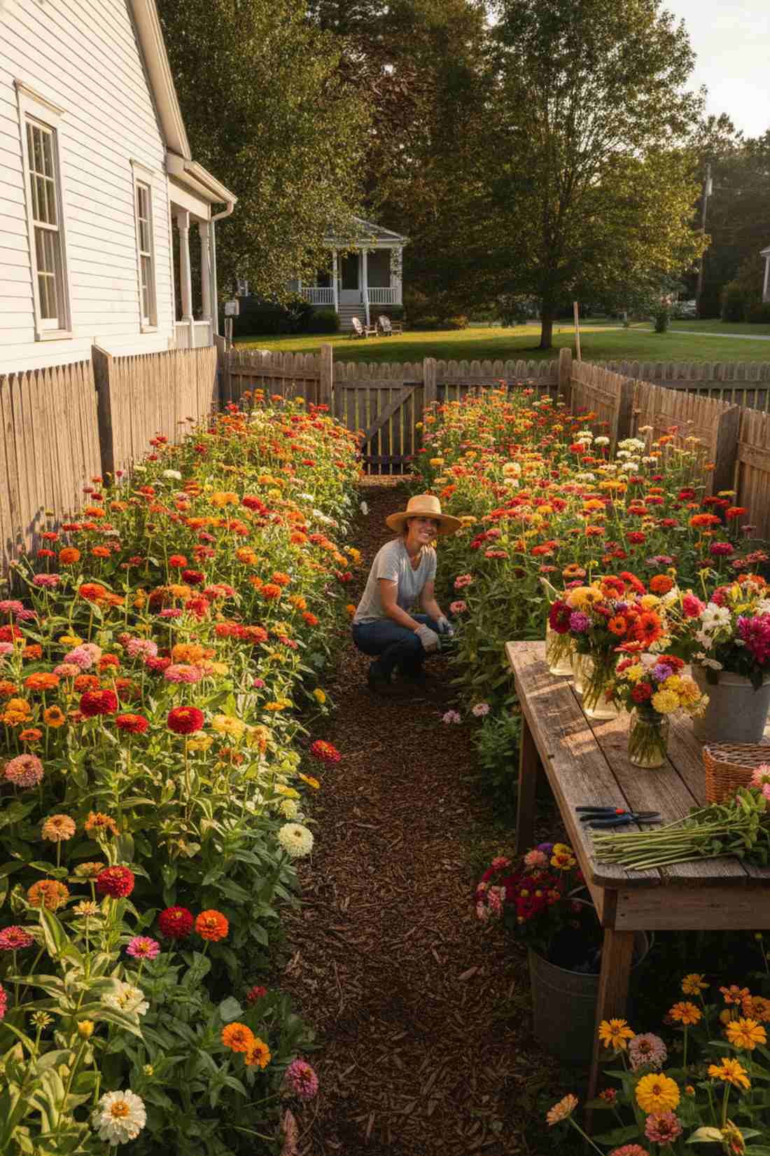 cutting flower garden