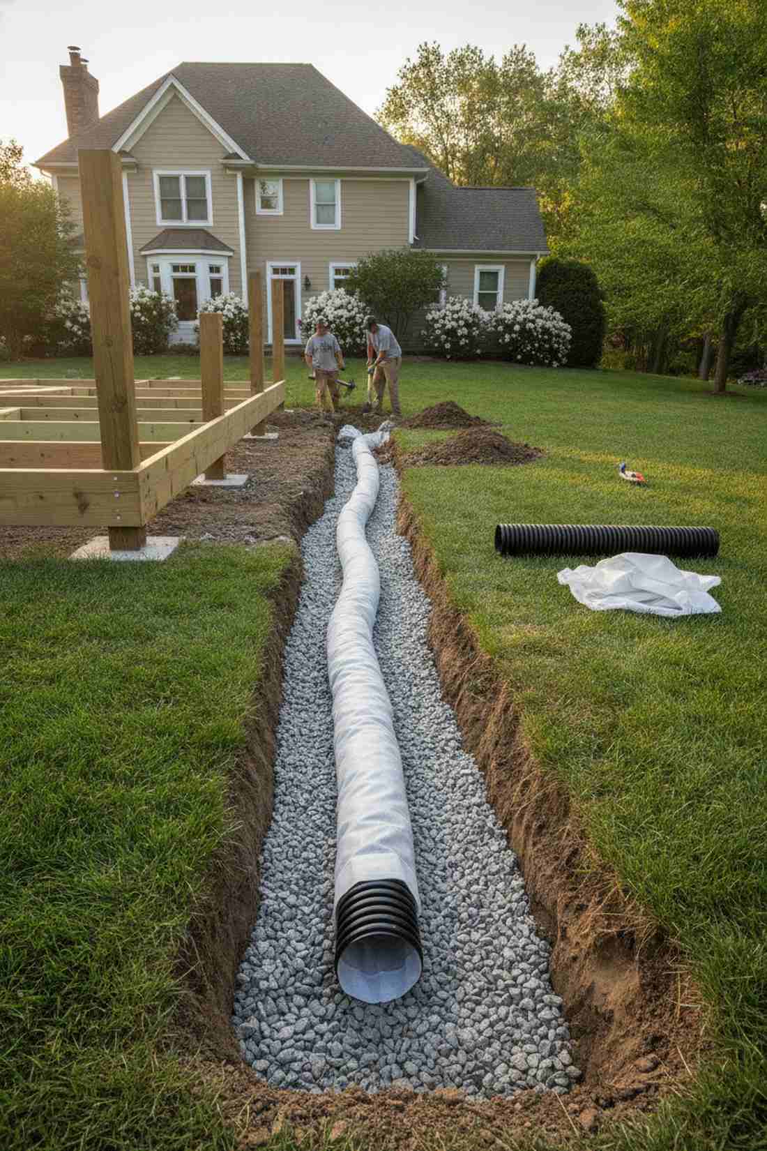 drainage pipe foundation