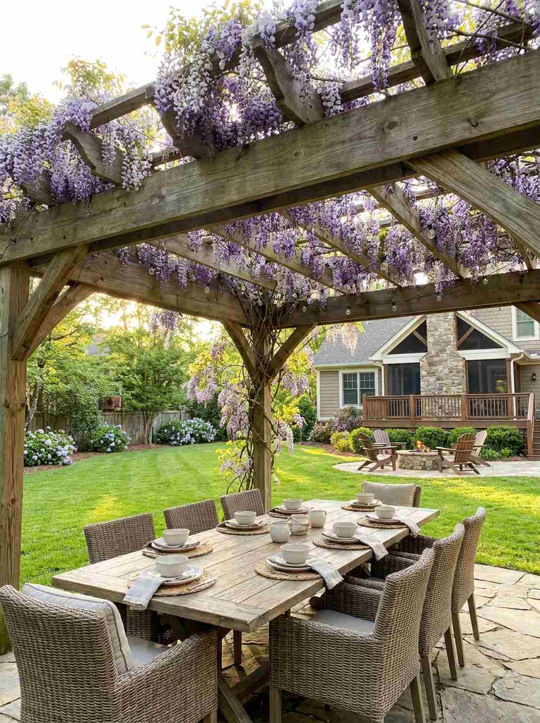 pergola with draping vines