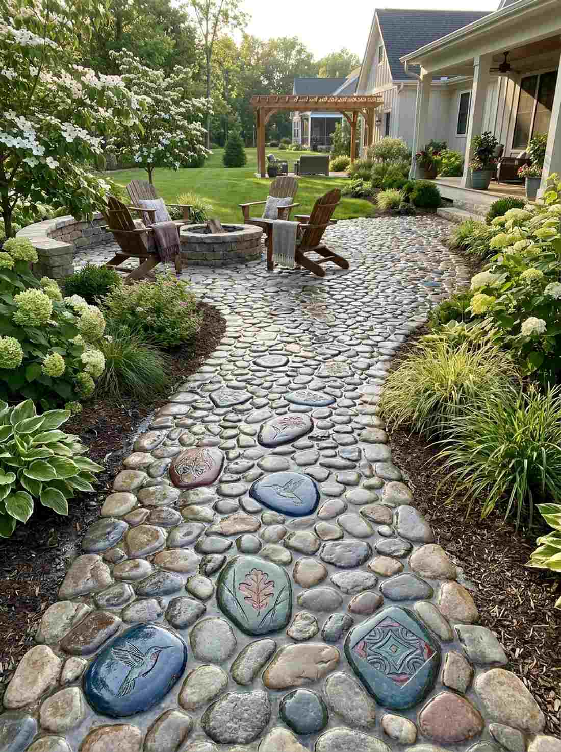 stone path art installation